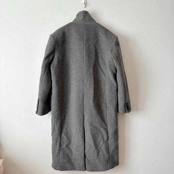 Oak and Fort Oversized Wool Blend Coat Heather Dark Grey Size S-M - Picture 8 of 10